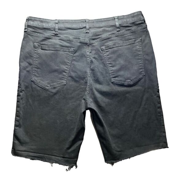 Express slim denim jean shorts cut off style black size 38 - Picture 8 of 13